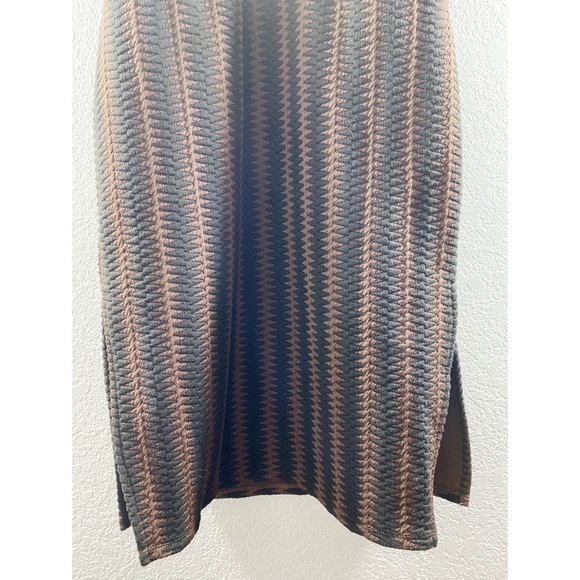 Anthropologie Maeve Meridian Midi Striped Quilted Brown Black Dress NWT - Picture 14 of 14